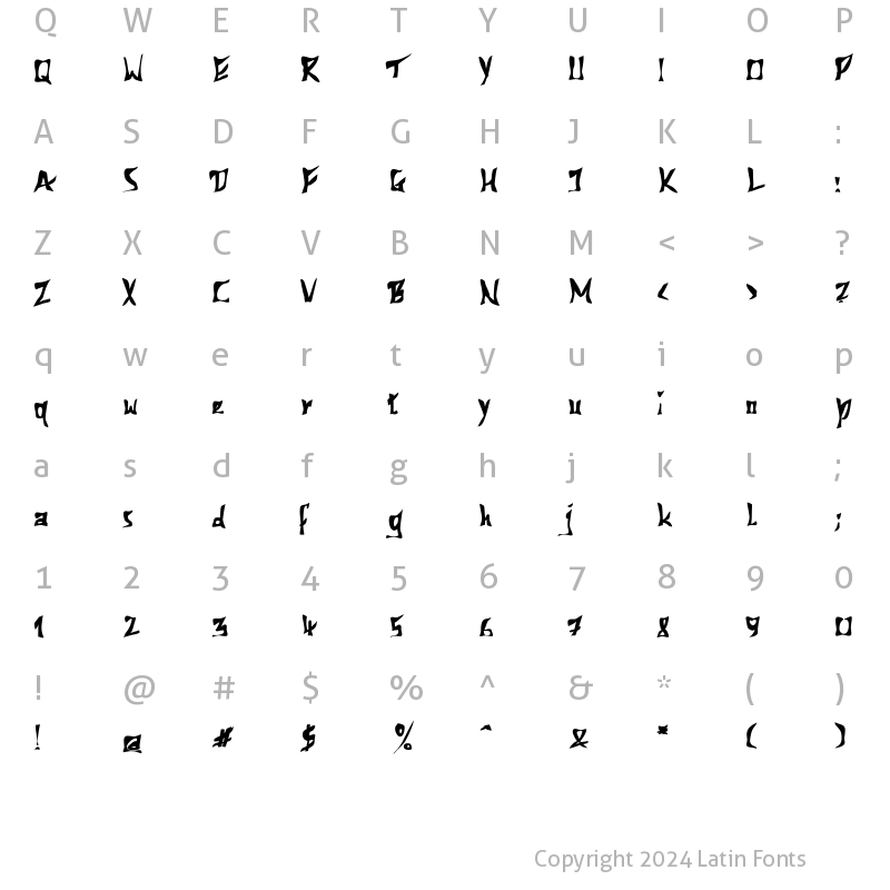 Character Map of 612Koshey Bold