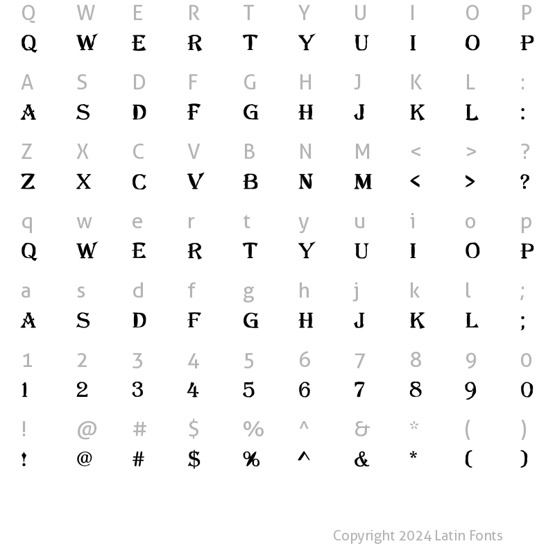 Character Map of a_AlgeriusBlw Regular