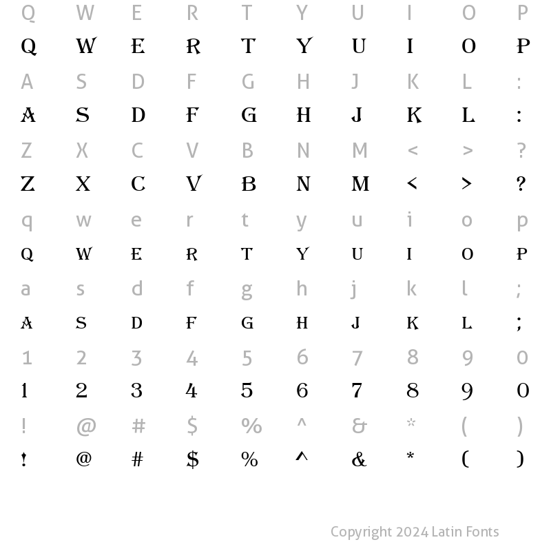 Character Map of a_AlgeriusCaps Regular