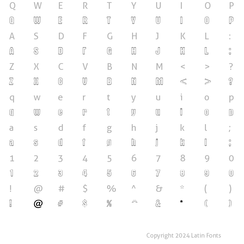 Character Map of a_AlternaOtl Regular