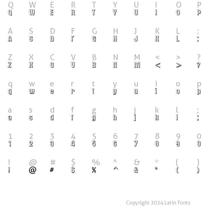 Character Map of a_AlternaSh Regular