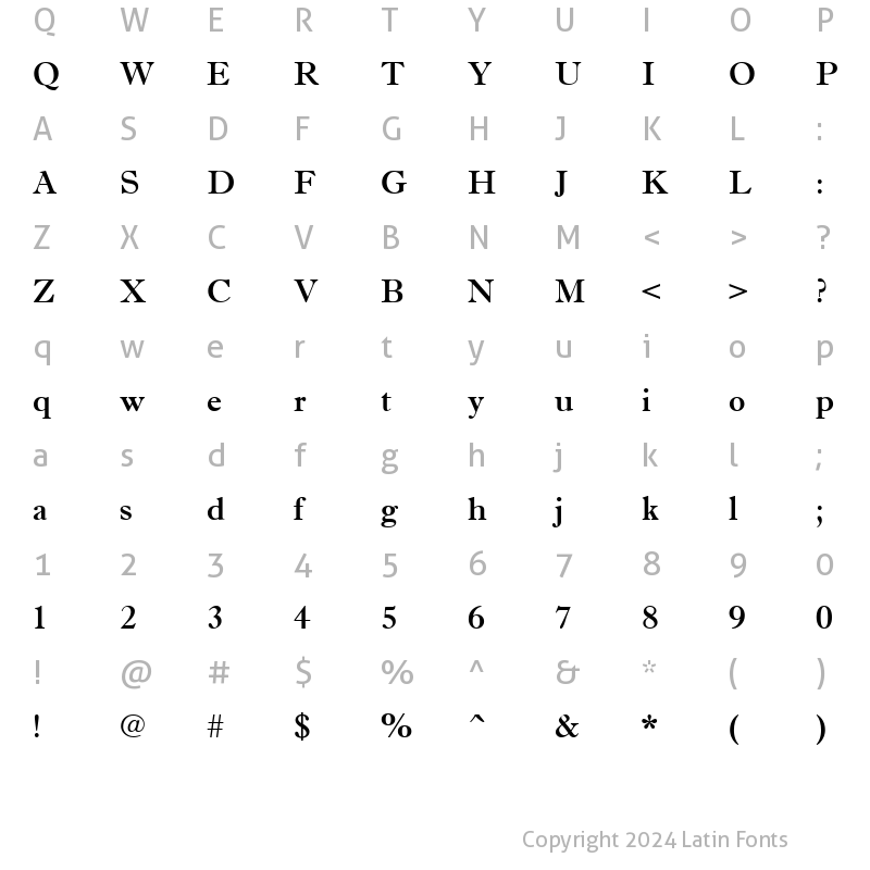 Character Map of a_AntiqueTrady Regular