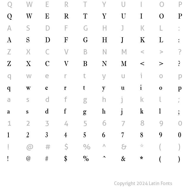 Character Map of a_AntiqueTradyNr Regular