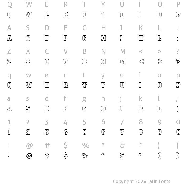 Character Map of a_AssuanTitul3DUp Bold