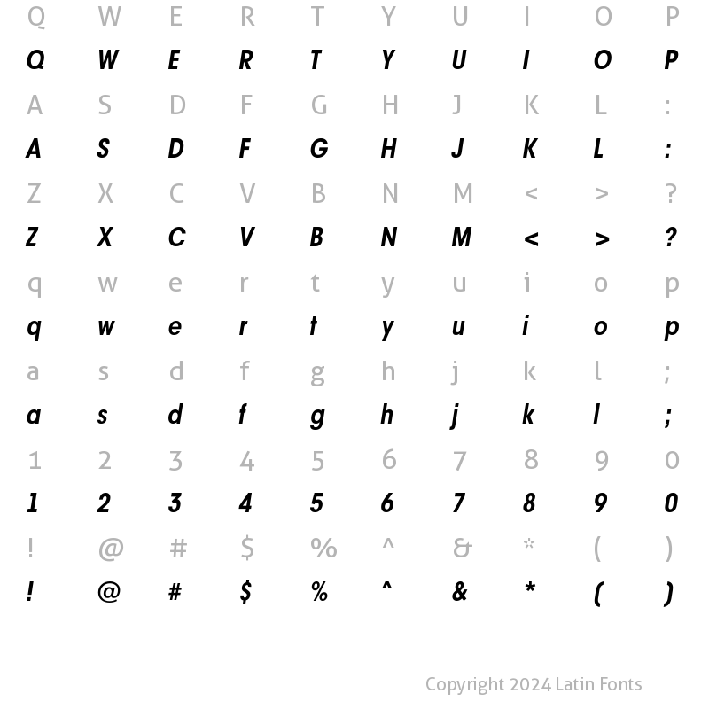 Character Map of a_AvanteBsNr BoldItalic