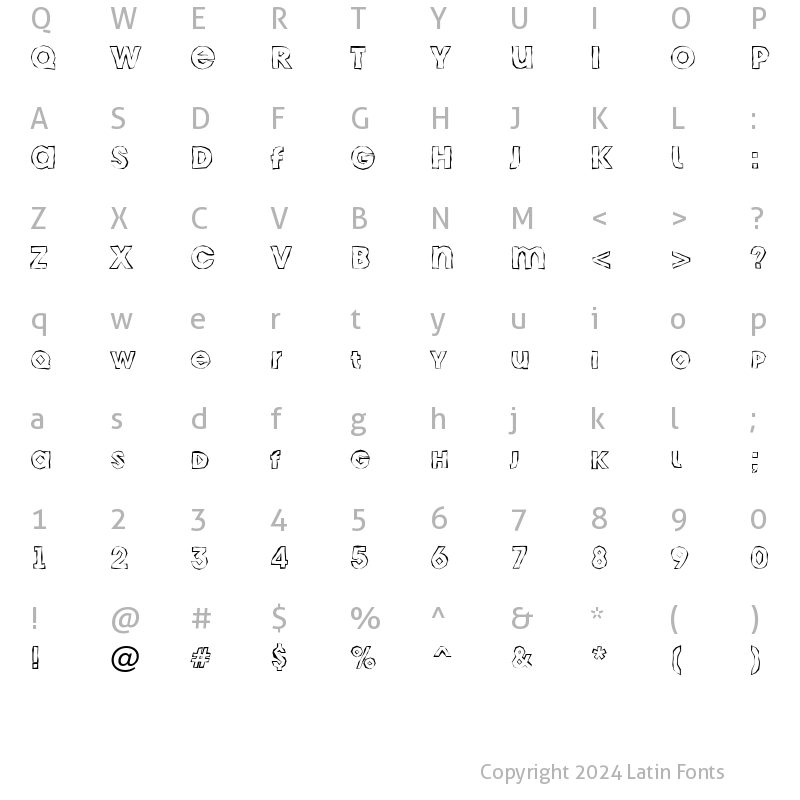 Character Map of a_AvanteCpsLCBrkHll Regular