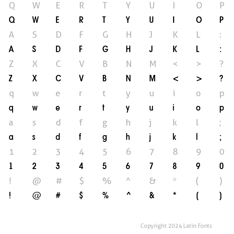 Character Map of a_AvanteLtNr SemiBold