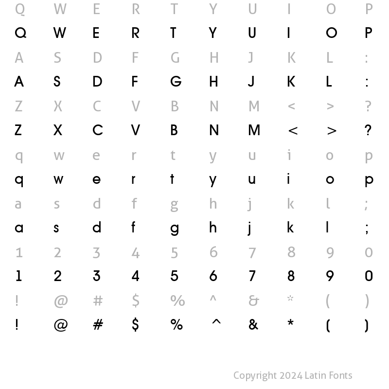 Character Map of a_AvanteTck Medium