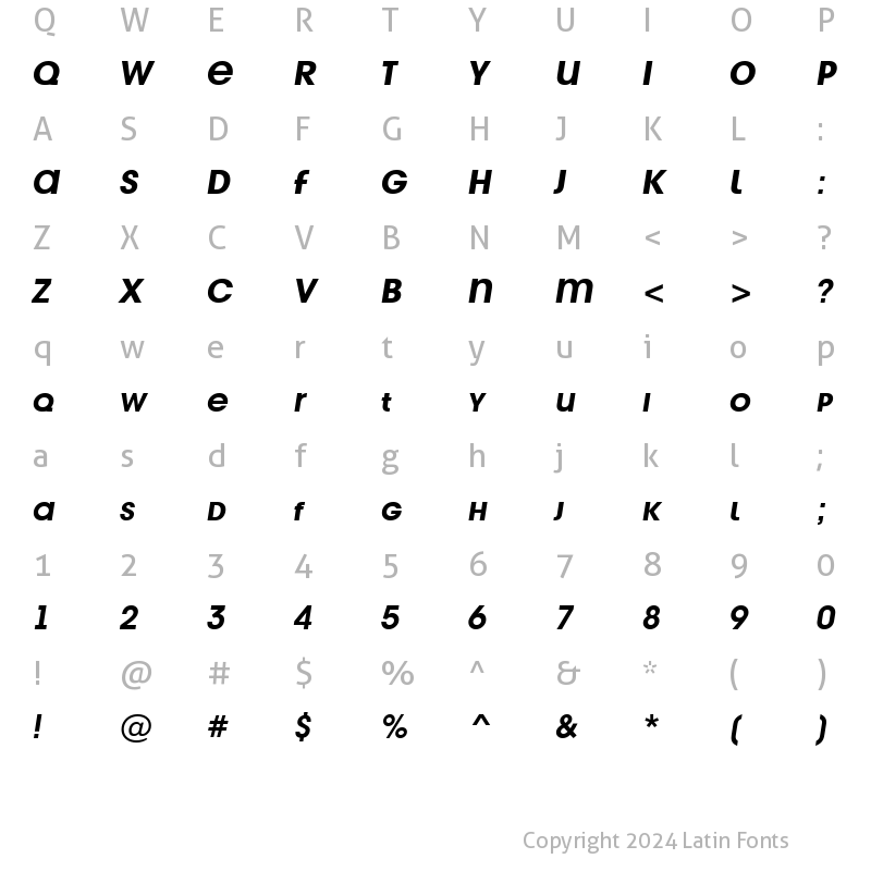 Character Map of a_AvanteTitlerCpsLC BoldItalic