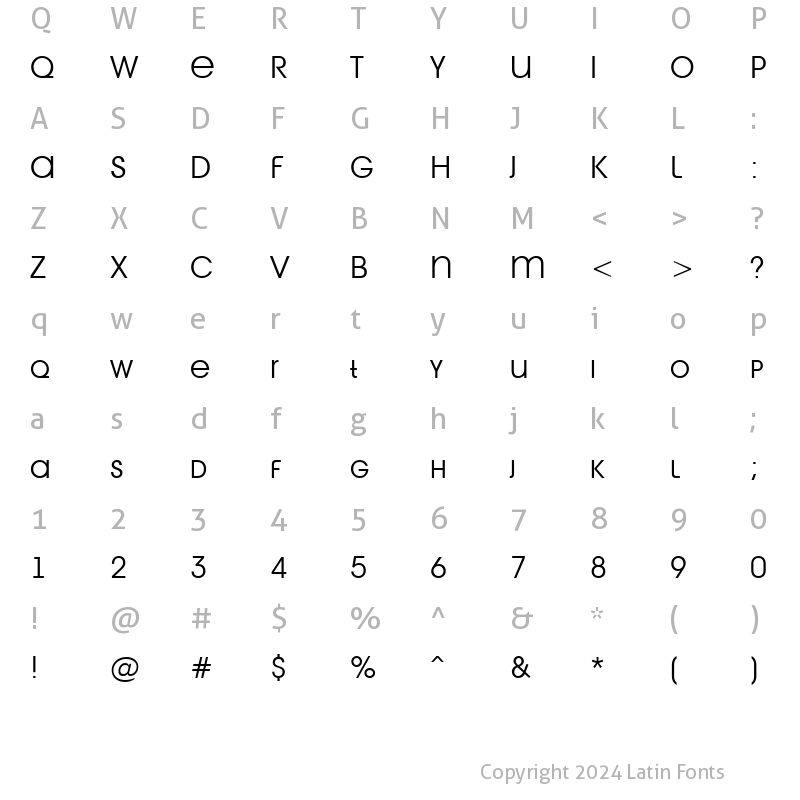 Character Map of a_AvanteTitlerCpsLC Light