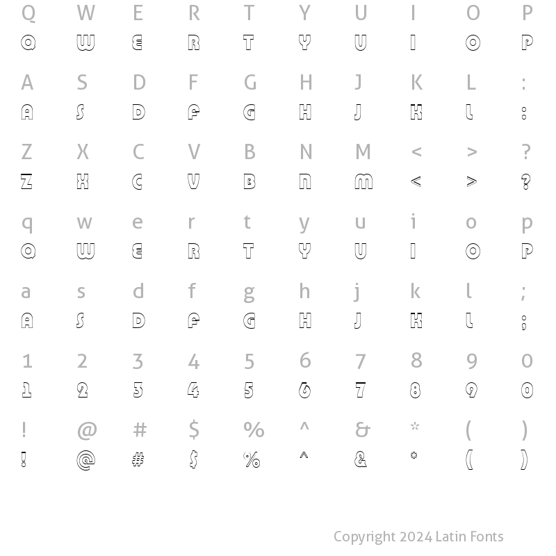 Character Map of a_BighausTitul3D Regular