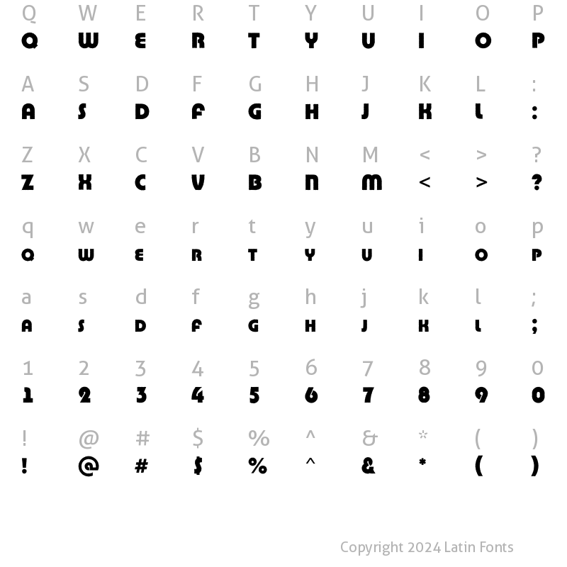 Character Map of a_BighausTitulRg ExtraBold