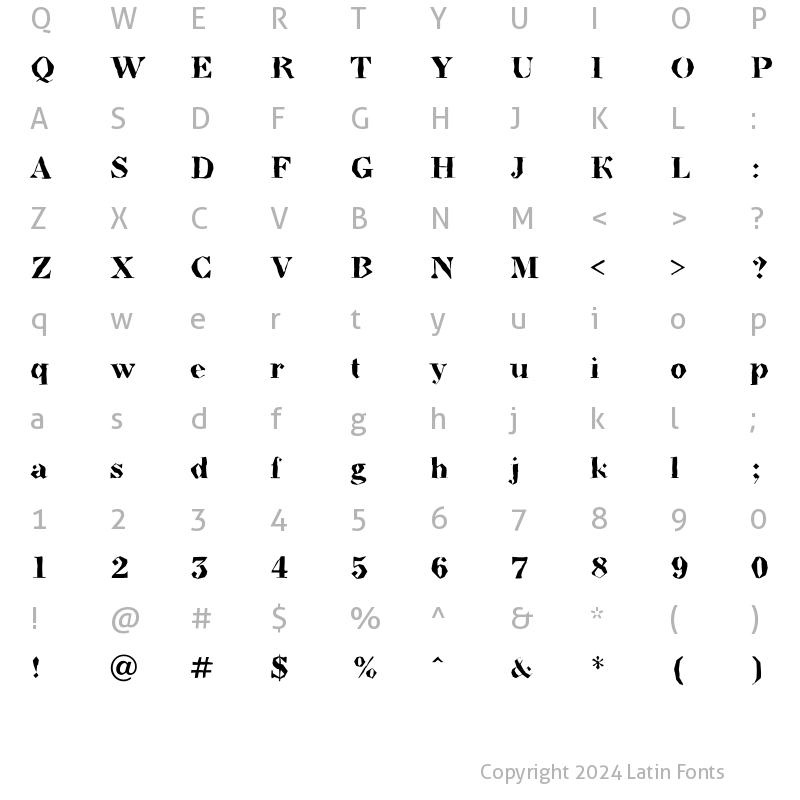 Character Map of a_BodoniNovaBrk Bold