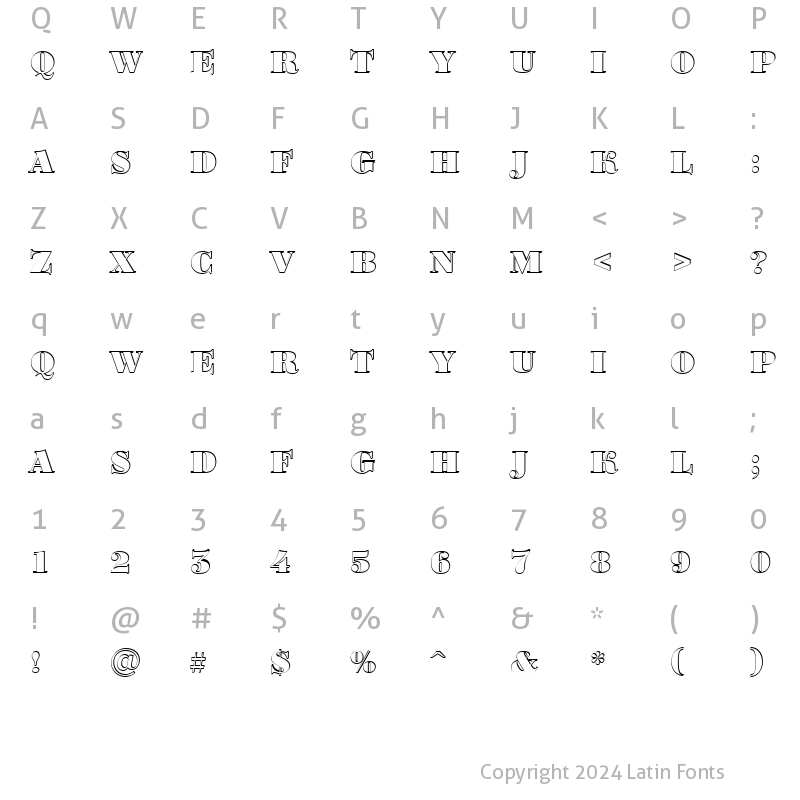 Character Map of a_BodoniOrtoTitulSh Black