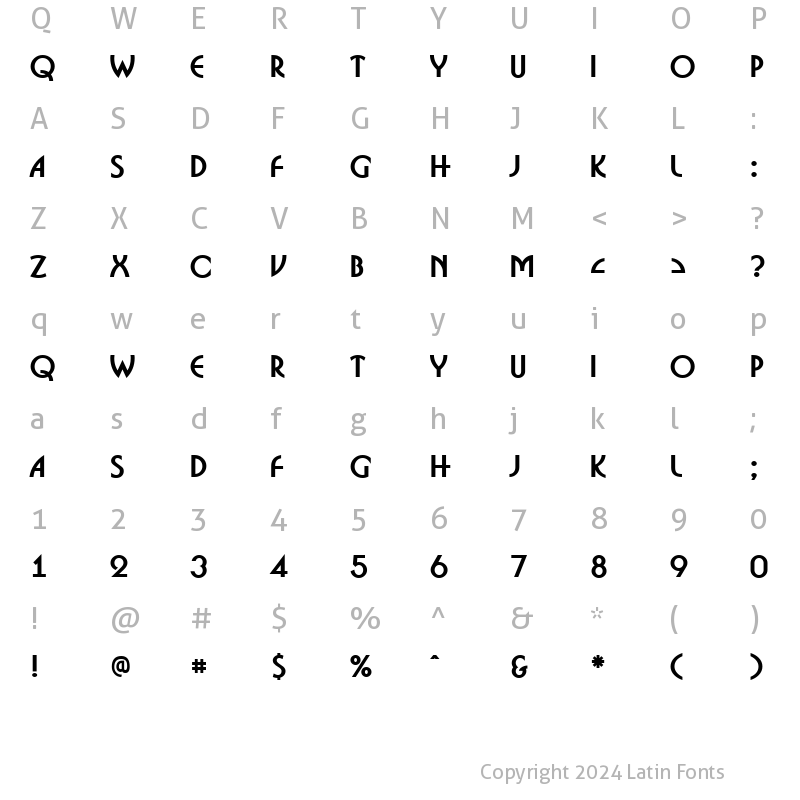 Character Map of a_BosaNova Bold