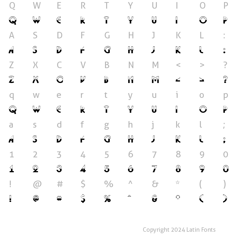 Character Map of a_BosaNovaB&W Bold