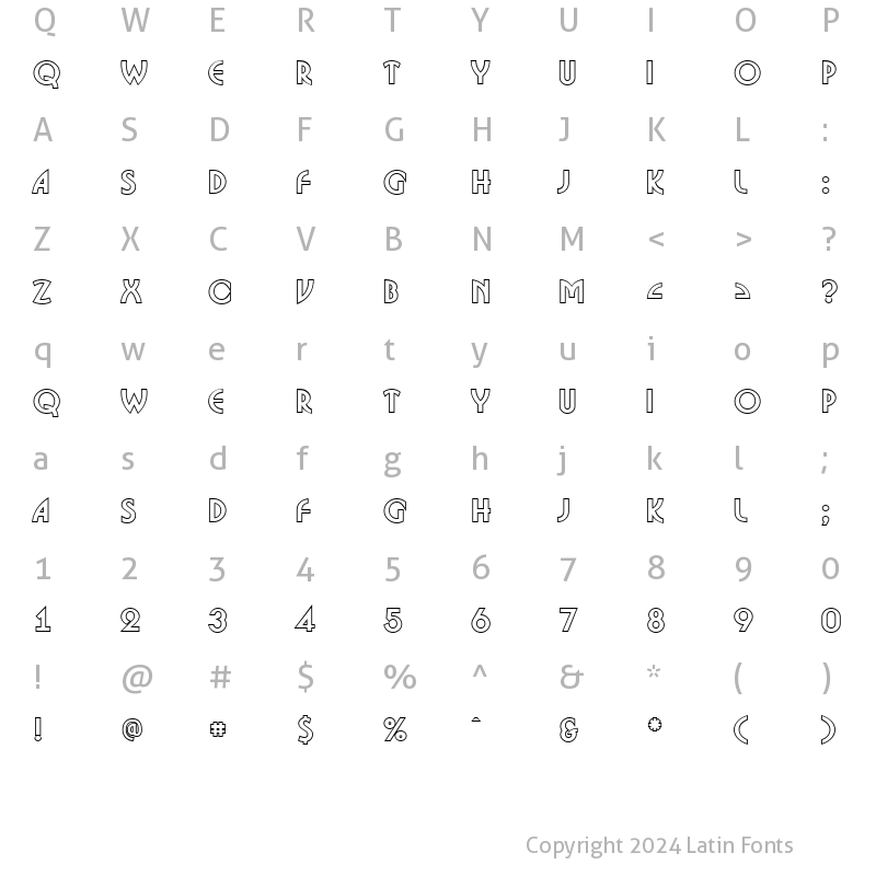 Character Map of a_BosaNovaOtl Bold