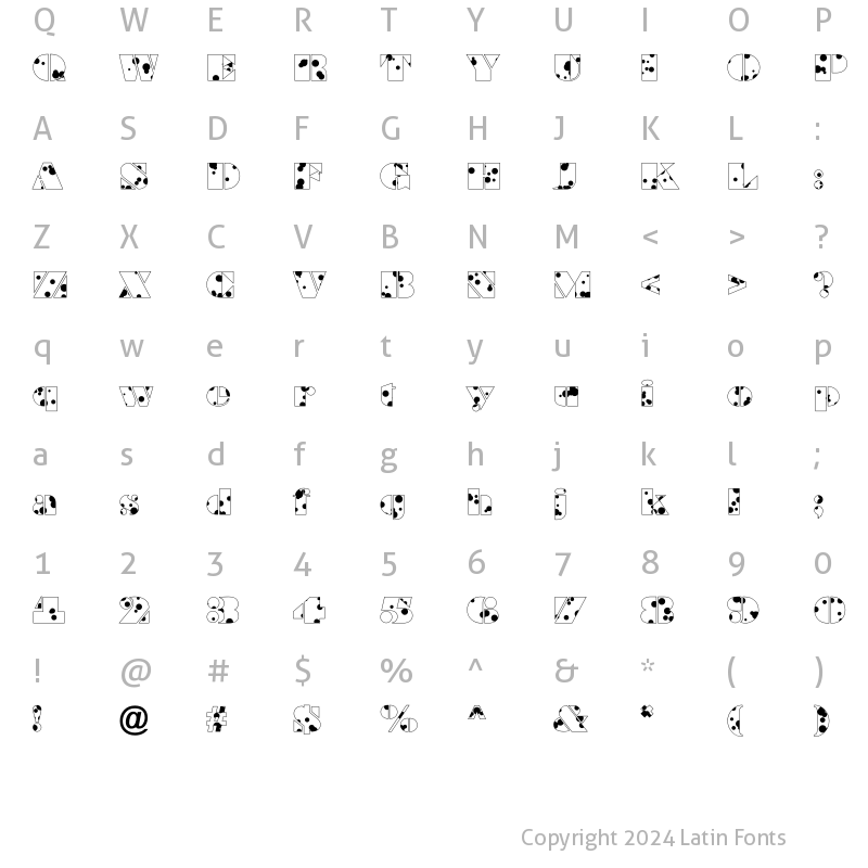 Character Map of a_BraggaDr Regular