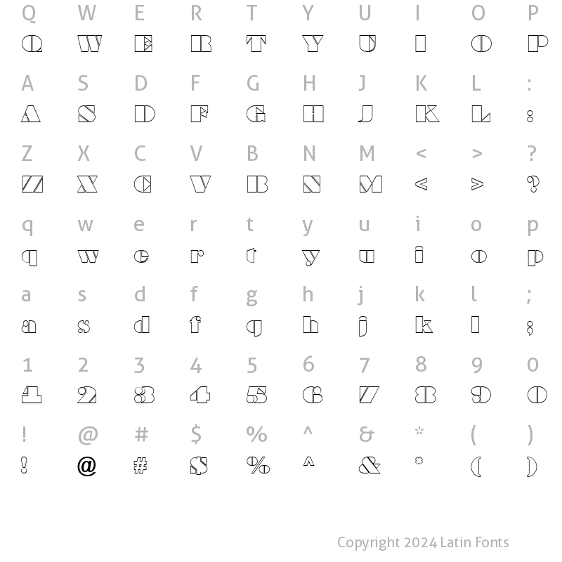 Character Map of a_BraggaOtl Regular