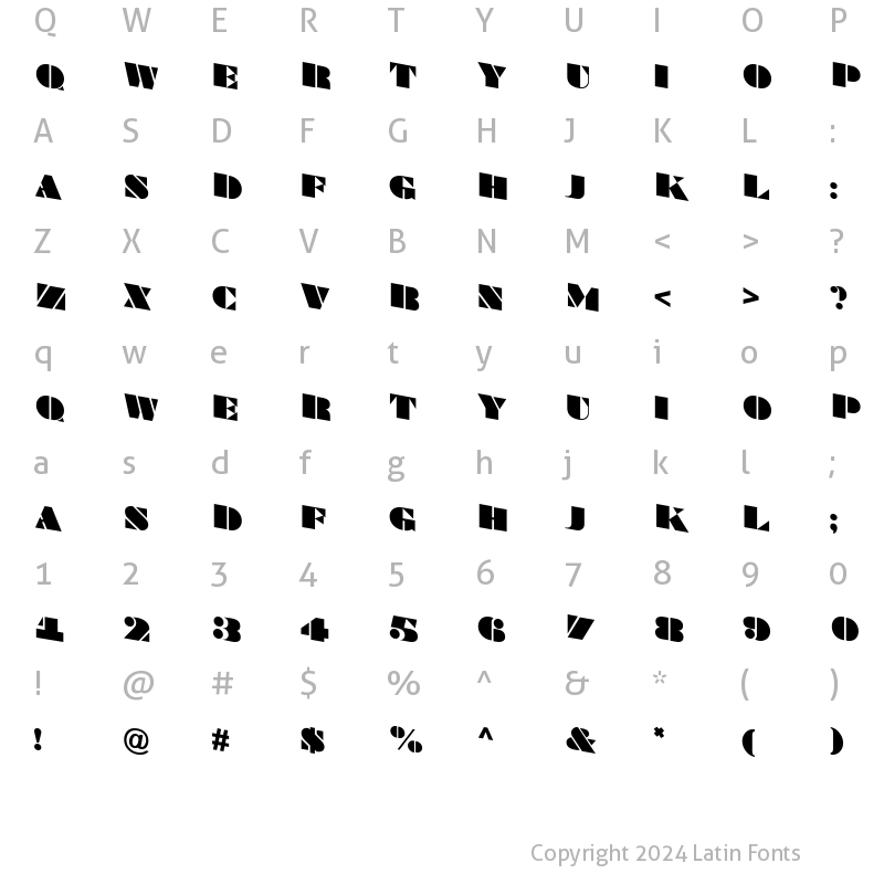 Character Map of a_BraggaTitulSpDn Regular