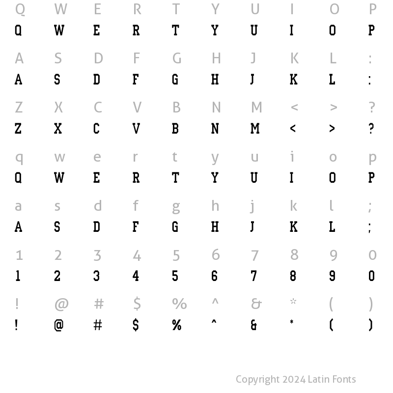 Character Map of a_CampusNr Regular