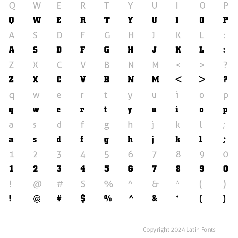 Character Map of a_CityNova Bold