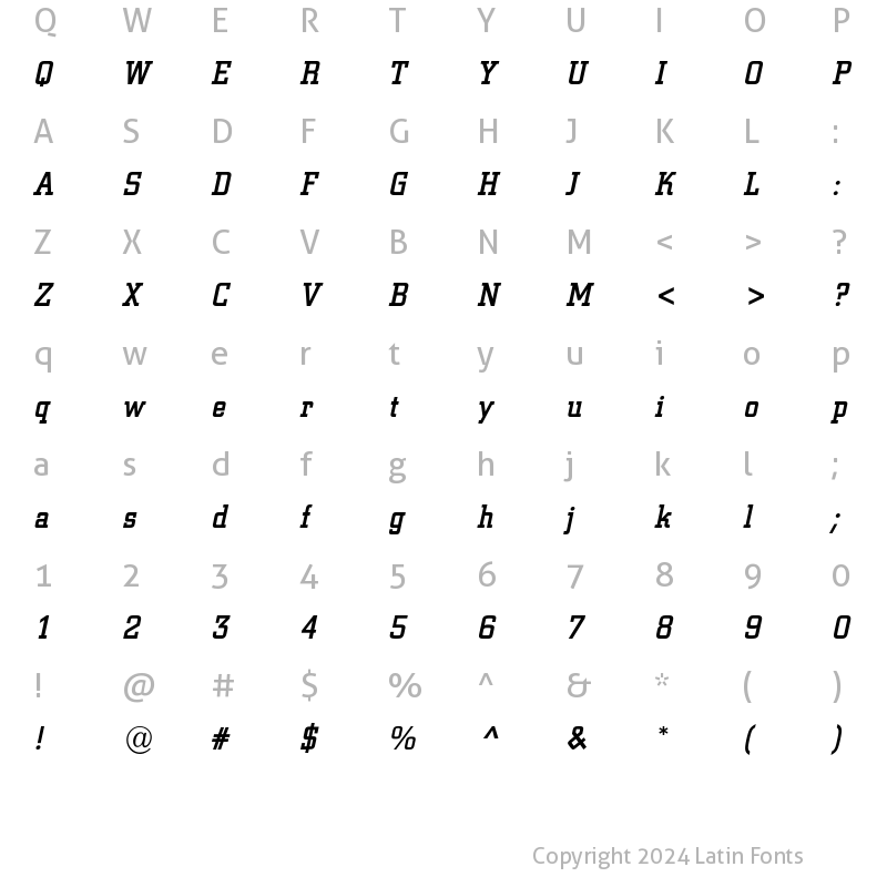 Character Map of a_CityNova Italic