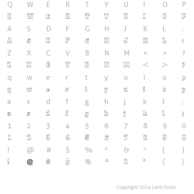 Character Map of a_CityNovaOtl Bold Regular