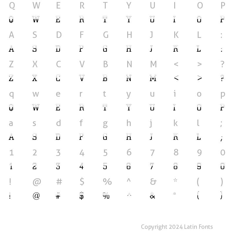 Character Map of a_CityNovaTitulB&WLt Regular