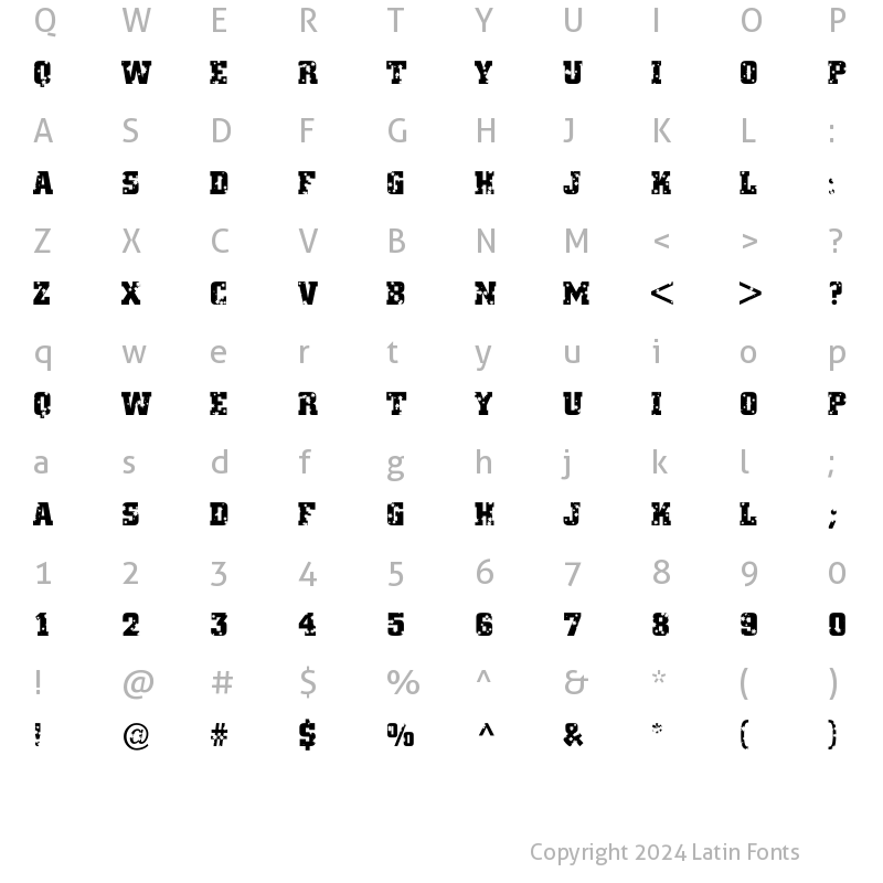 Character Map of a_CityNovaTitulStars Regular