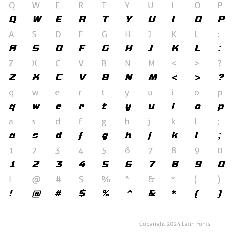 Character Map of a_Concepto BoldItalic