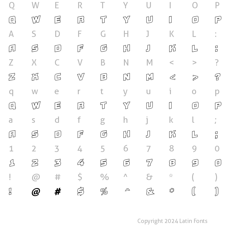 Character Map of a_ConceptoTitulSpUpOtl Regular