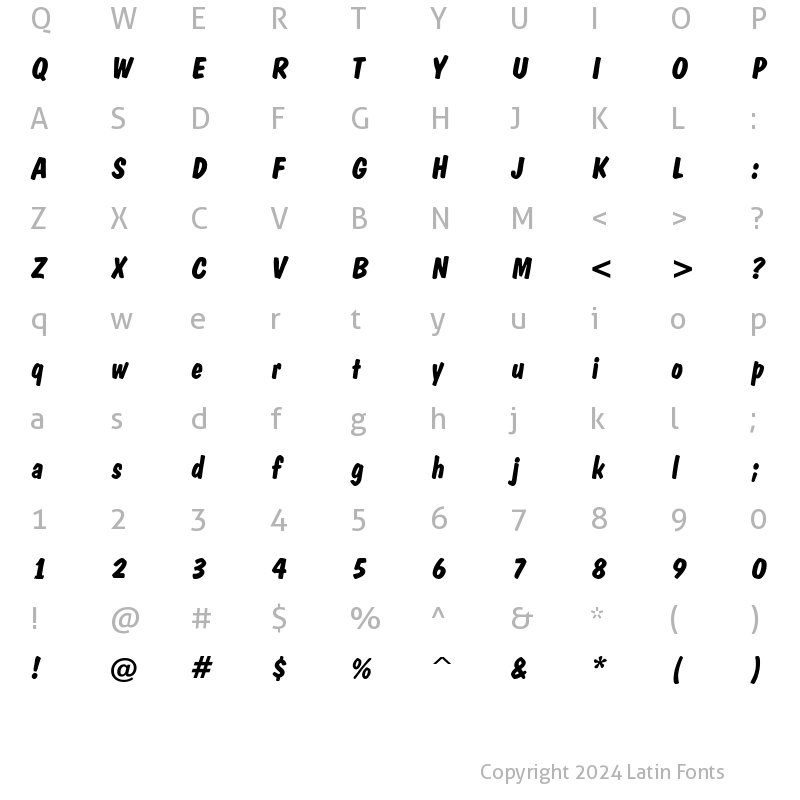 Character Map of a_DomIno BoldItalic