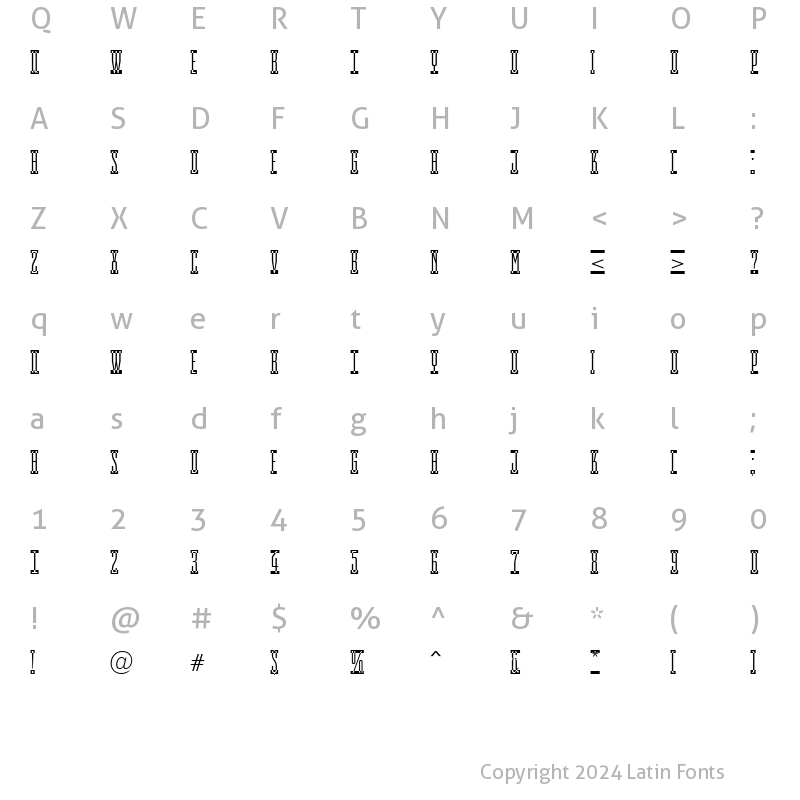 Character Map of a_EmpirialCmSp Regular