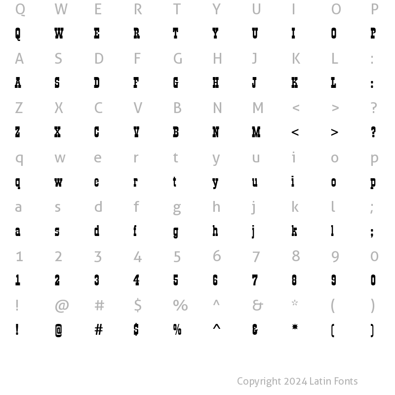 Character Map of a_Gildia Bold