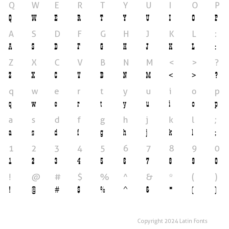 Character Map of a_GildiaRough Bold