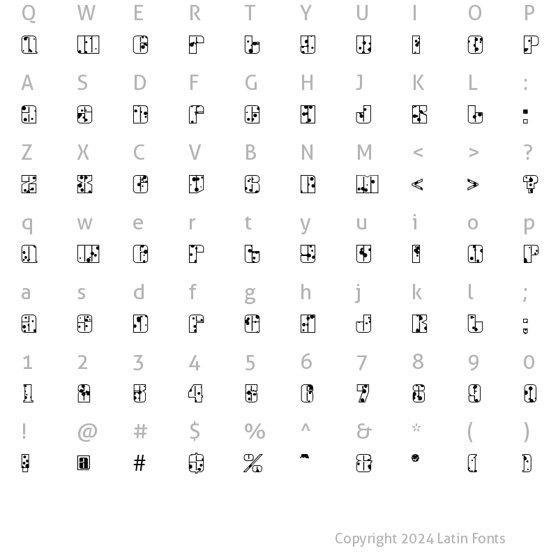 Character Map of a_GlobusInkBlots Regular