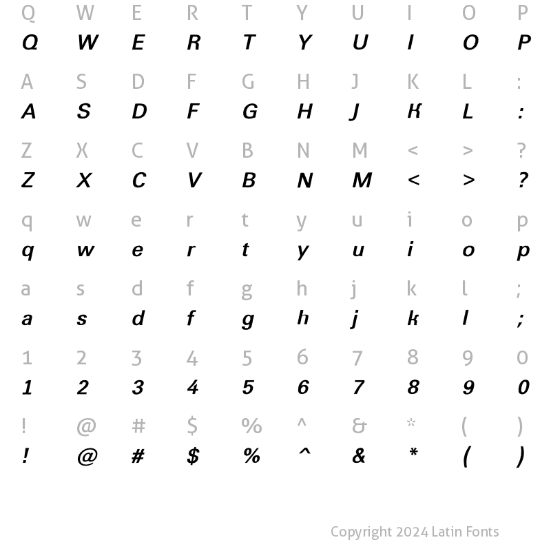 Character Map of a_GroticRoughObl Bold