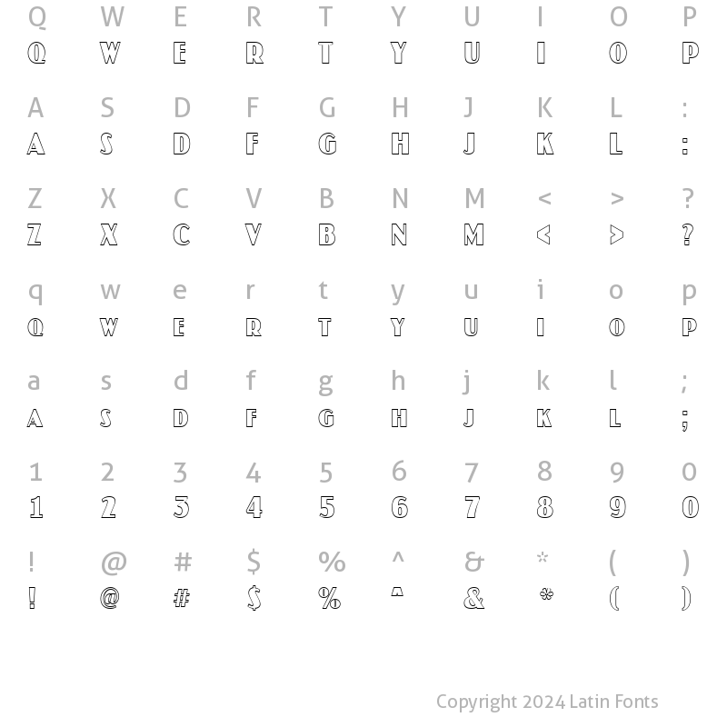 Character Map of a_JasperCapsOtlNr Regular