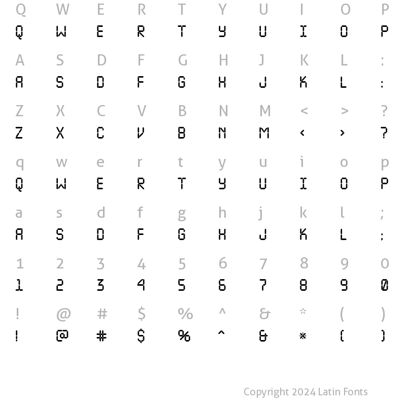 Character Map of a_LCDNova Regular