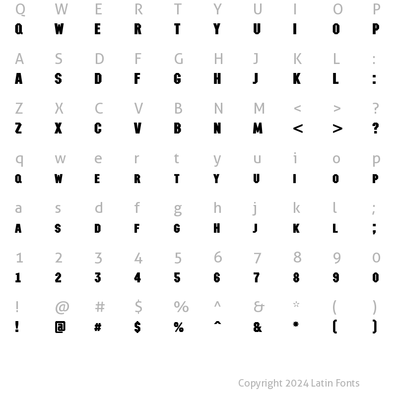 Character Map of a_MachinaNovaCps Bold