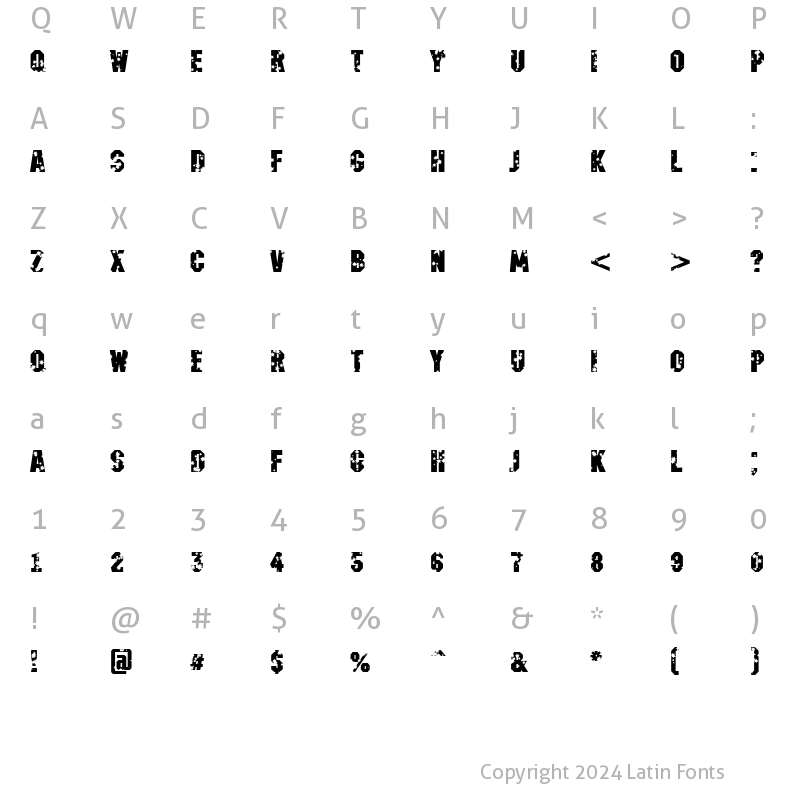 Character Map of a_MachinaNovaStarD Bold