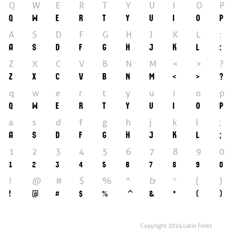 Character Map of a_MachinaOrto Medium