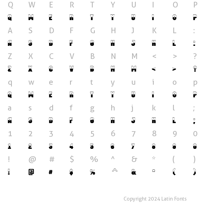 Character Map of a_MachinaOrtoB&W Regular