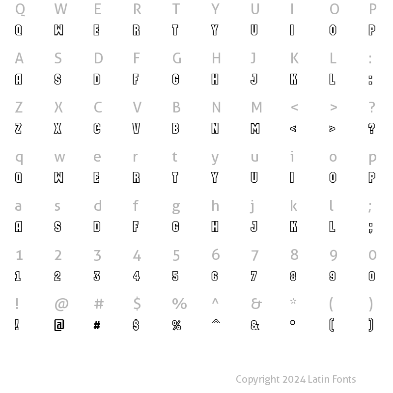 Character Map of a_MachinaOrtoClg Bold