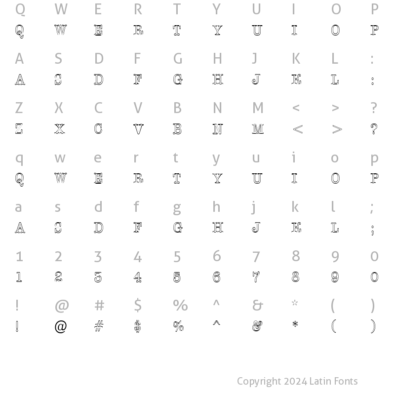 Character Map of a_OldTyperTitulNrOtl Regular