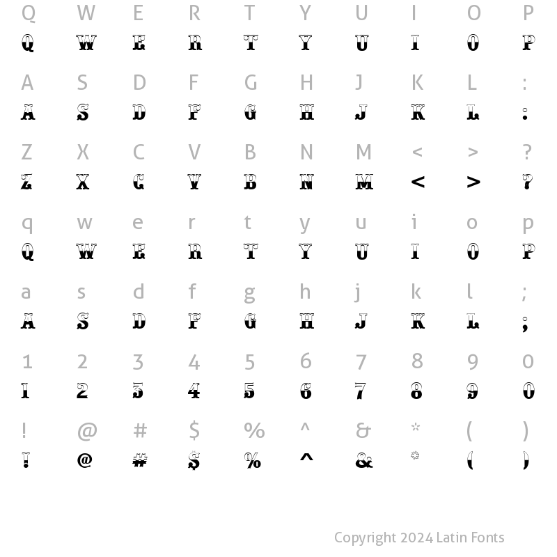 Character Map of a_PresentumB&W Regular