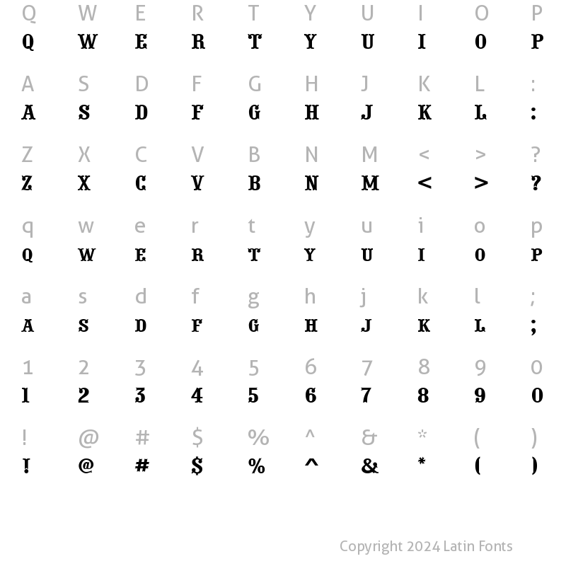 Character Map of a_PresentumCps Regular