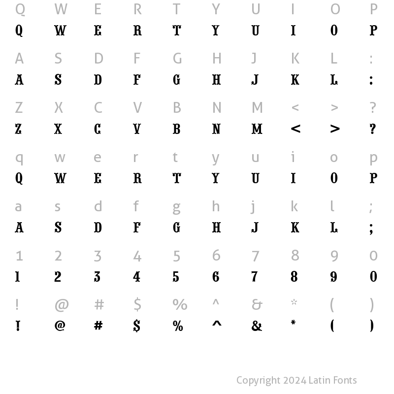 Character Map of a_PresentumNr Regular