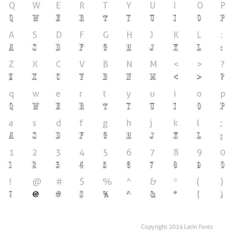 Character Map of a_PresentumNrSh Regular